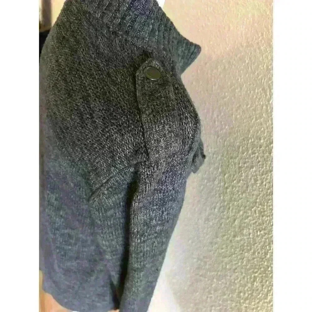 Rock&Republic Zip Up Sweater Grey Size Small Cotton Nylon Rayon Nice Sweater - Picture 5 of 9